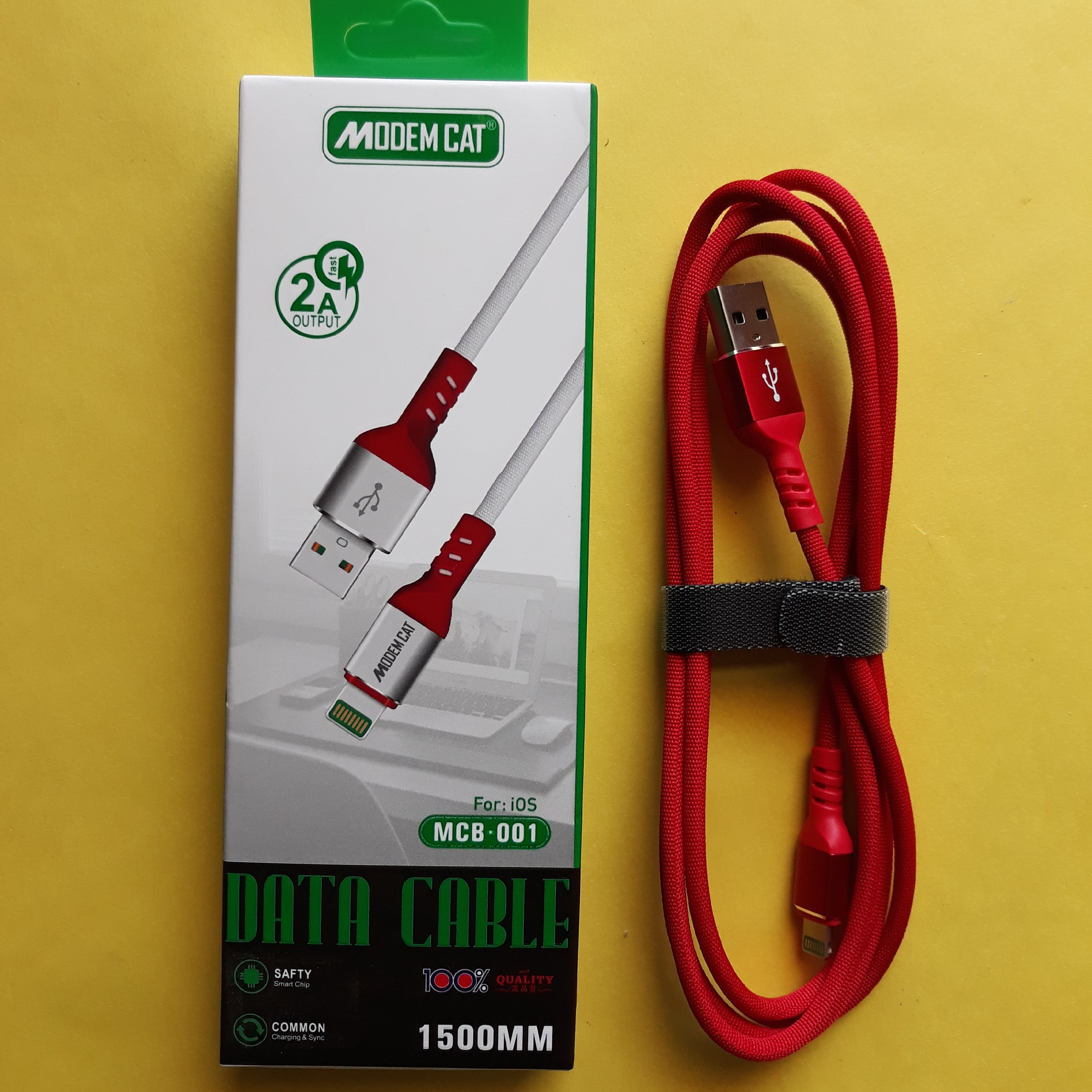 🎀کابل شارژ آیفون 1/5 متری اورجینال ، مارک "مودم کت" کیفیت عالی ، فست شارژ🎀