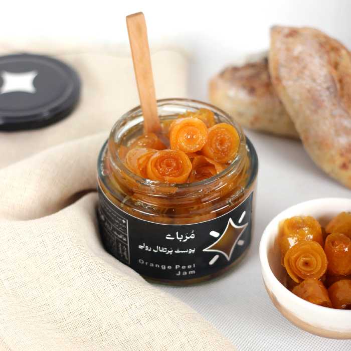 مربای  پوست پرتقال نشاط آور خانگی به شکل گل-400 گرم-بدون مواد افزودنی 