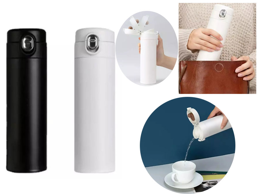 ماگ مسافرتی و قابل حمل Suitable for fun home bouncing insulation cup stainless steel water cup 480 mL