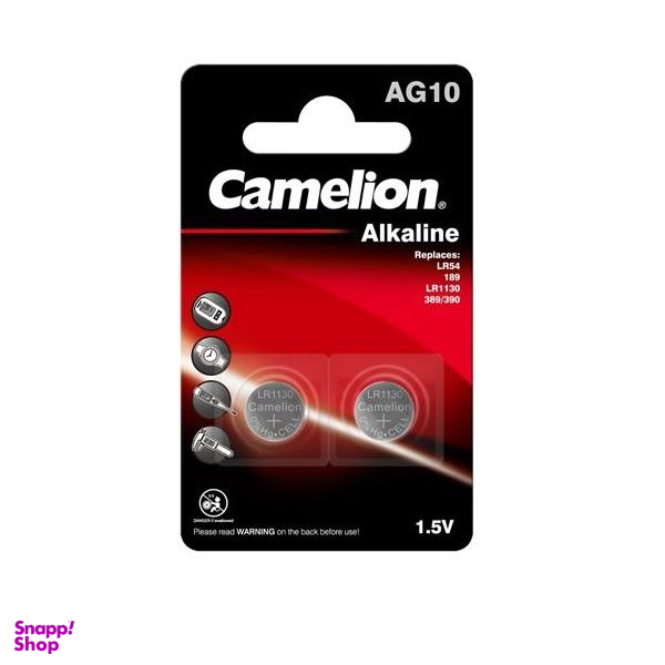 باتری سکه ای کملیون مدل AG10 بسته 2 عددی