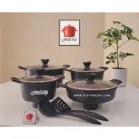 سرویس قابلمه کاندید 10پارچه چدن گرانیت مدل اوشن CANDID رنگ مشکی (ارسال رایگان فوری)