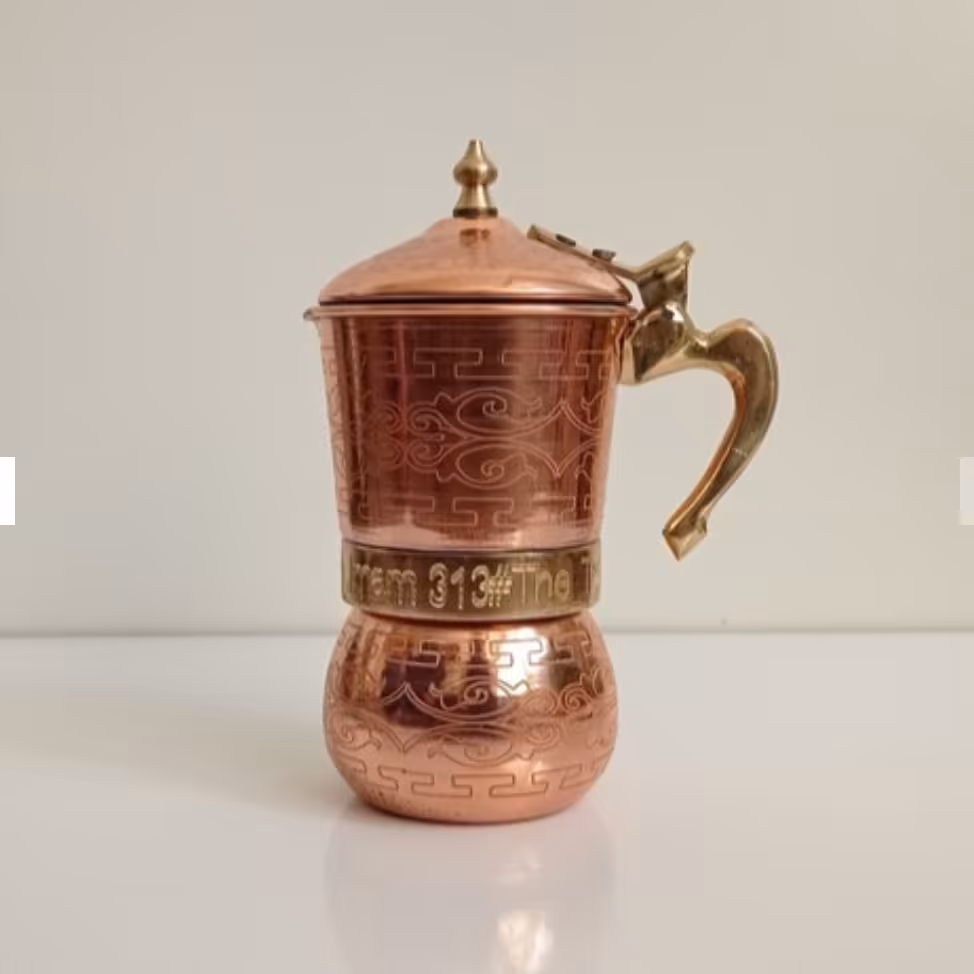 موکاپات 6 کاپ مسی طرحدار نانو شده زنجان کاملا دست ساز با کیفیت عالی

