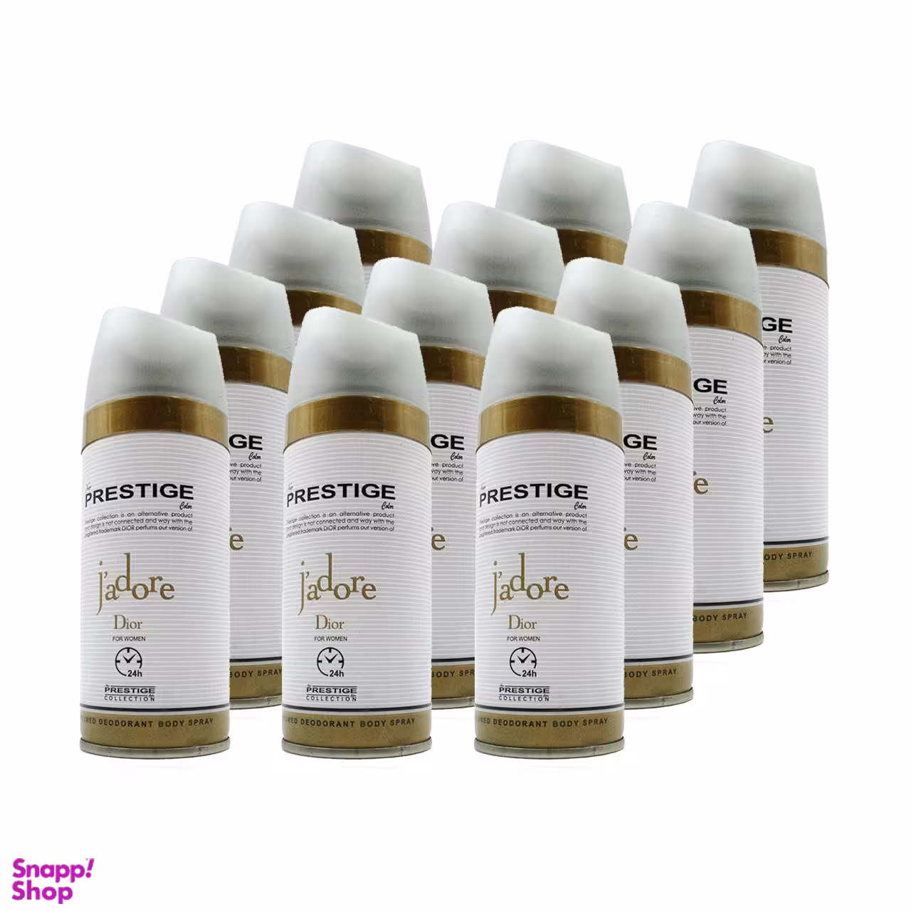 اسپری خوشبو کننده بدن زنانه پرستیژ (Prestige) مدل Jadore حجم 150 میلی‌‌لیتر مجموعه 12 عددی