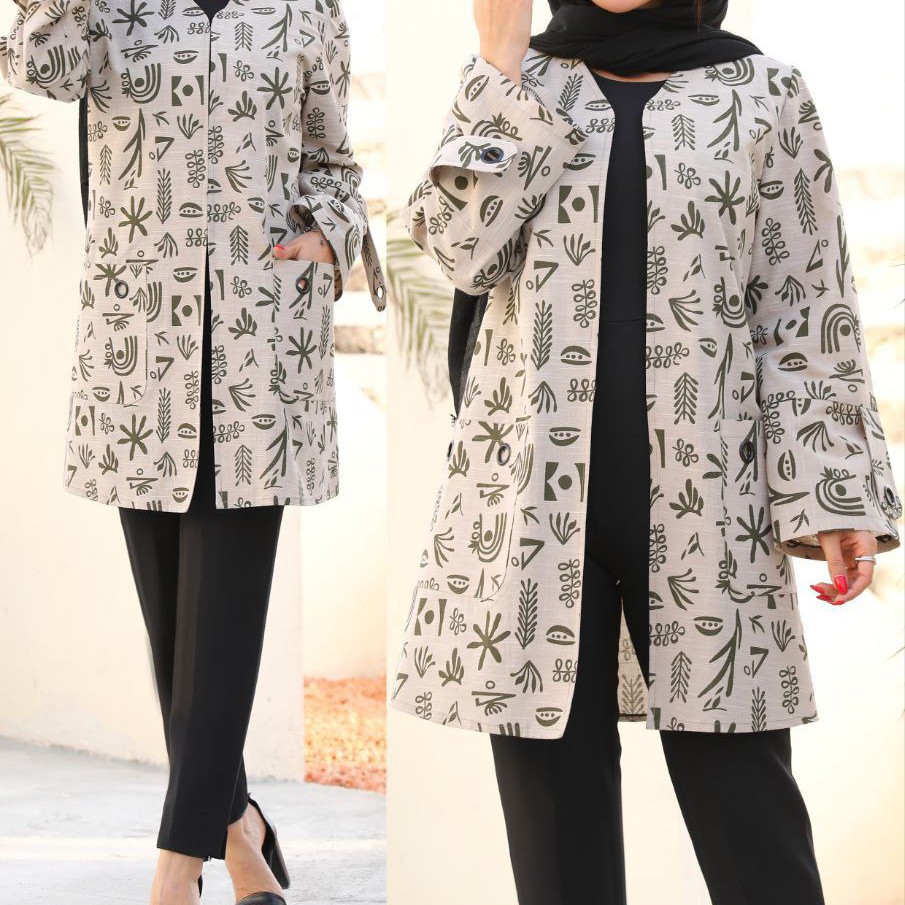 مانتو بهاره زنانه جنس لنین نخ درجه یک جلو غزن میخوره