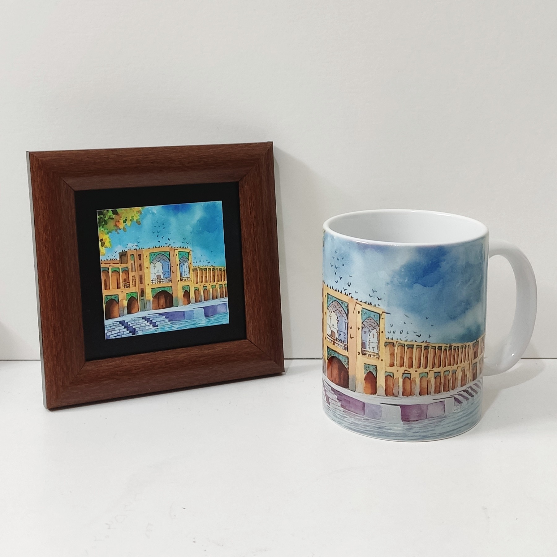 ست ماگ سرامیکی و تابلوی دیواری(کد4)1عدد ماگ 1عدد قاب