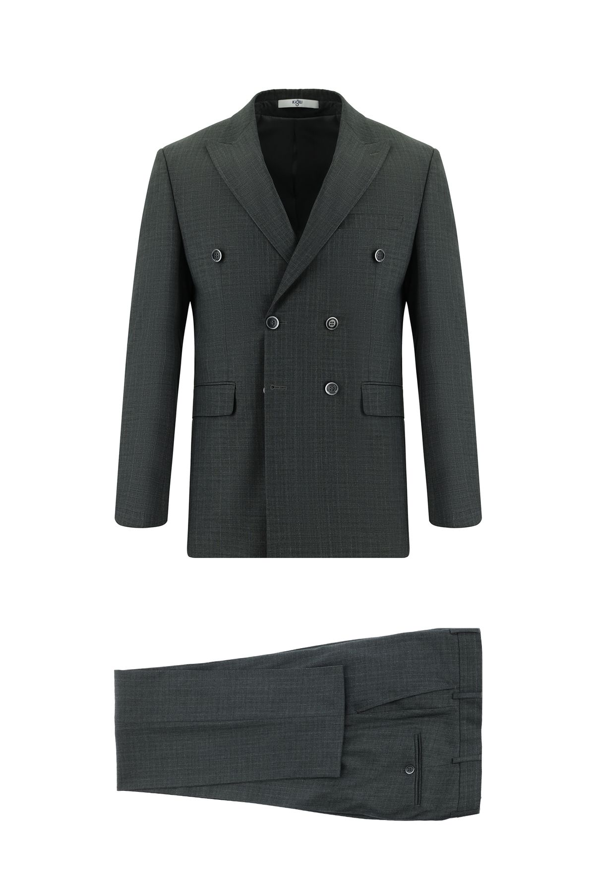 کت وشلوار خاکستری مردانه و شلوار باریک اورجینال Kiğılı