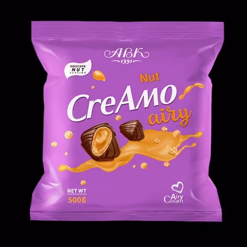 شکلات شیری مغزدار creamo محصول شرکت abk اوکراین