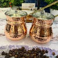 شیر جوش مسی تمام چکشی سایز 3 مخصوص 4 شات قهوه