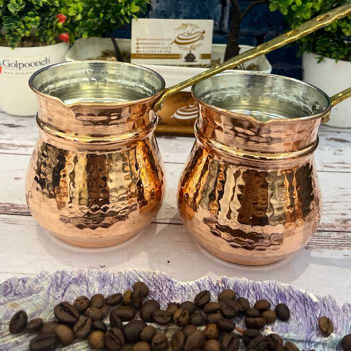 شیر جوش مسی تمام چکشی سایز 3 مخصوص 4 شات قهوه