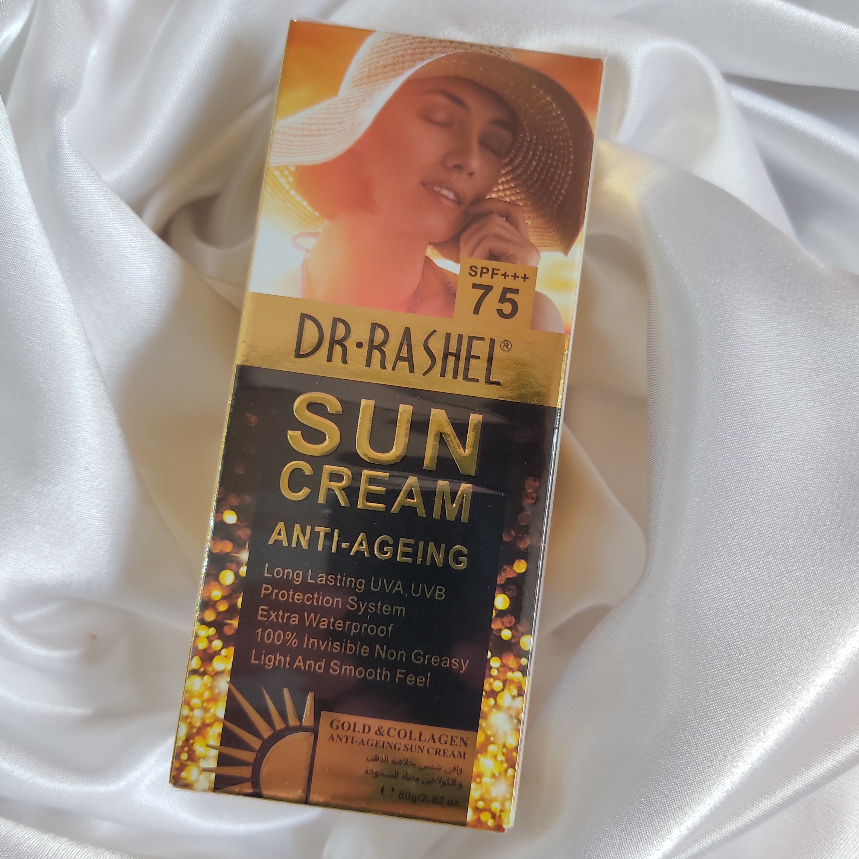 ضدآفتاب بی رنگ دکتر راشل Dr Rashel مدل Spf 75 وزن 80 میل