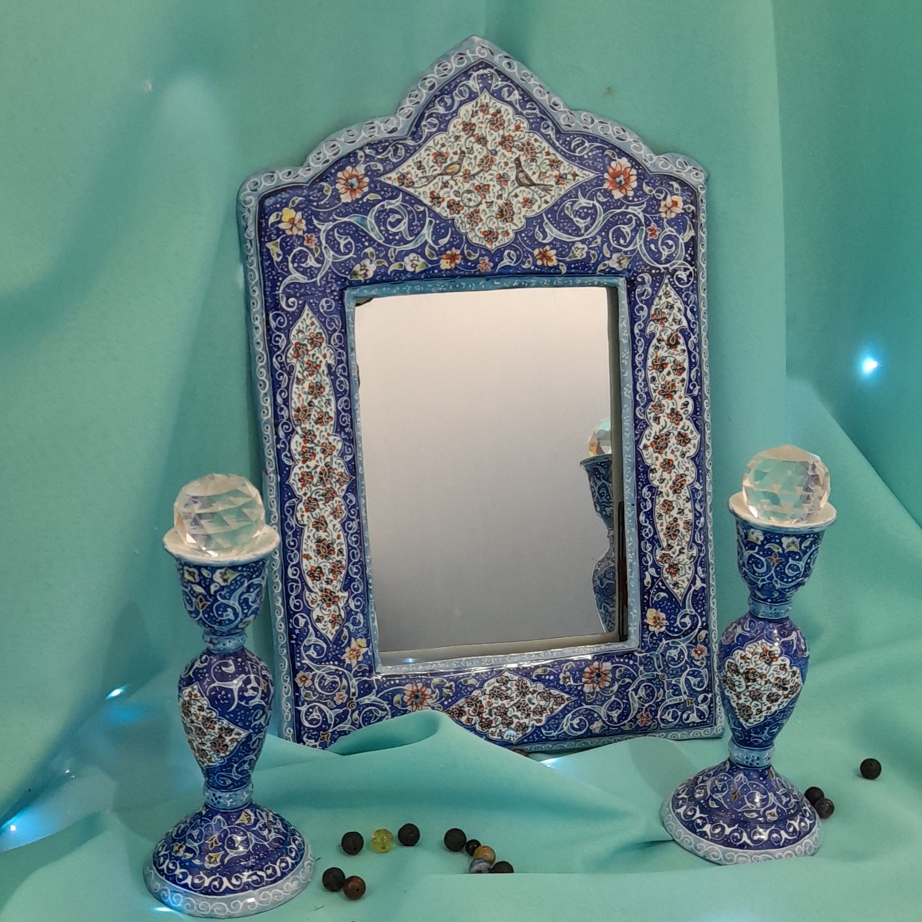 آینه شمعدان میناکاری پرداز