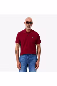 تی شرت یقه پولو قرمز مردانه کلاسیک Fit L.12.12 Claret Red Polo Lacoste