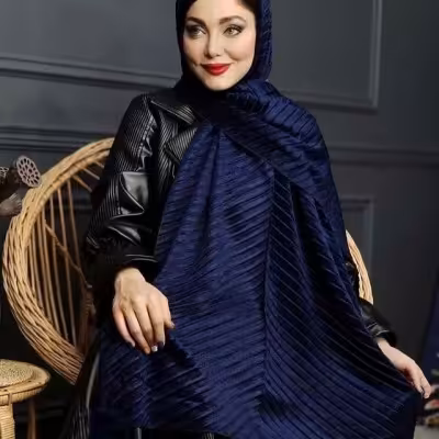 شال مخمل پاییزه آینه ای پومدار