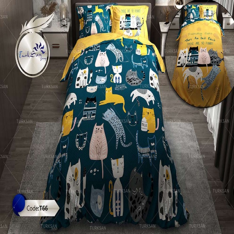 سرویس روتختی ترکسان کد T-66 یکنفره 4 تکه دو رو 