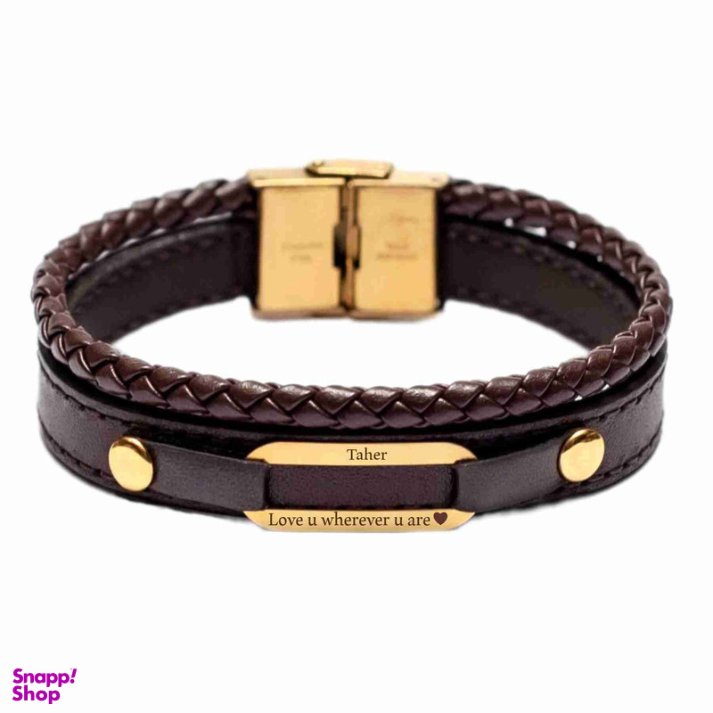 دستبند طلا 18 عیار مردانه لیردا مدل اسم طاهر 6400