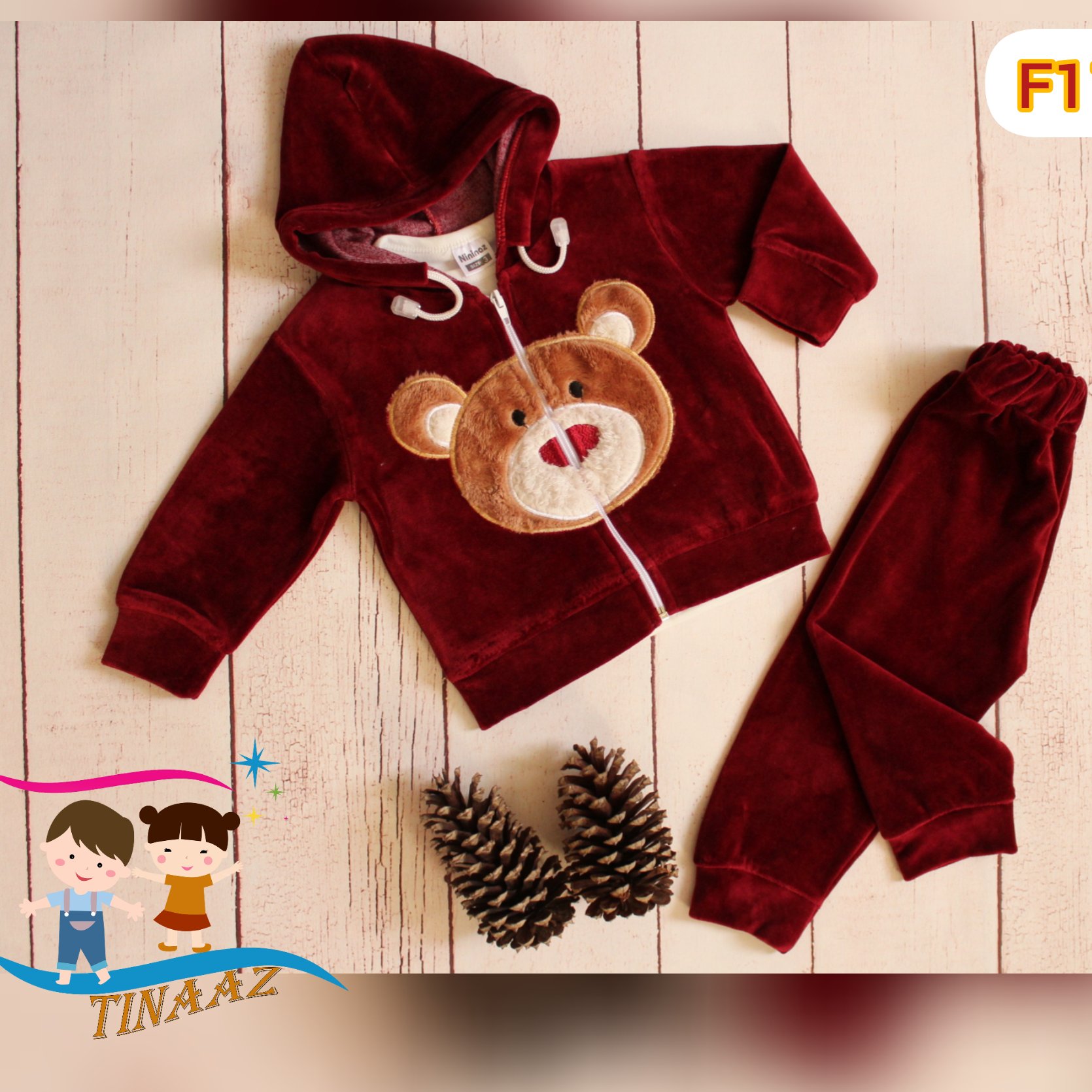 سه تیکه مخمل دارای سویشرت کلاهدار و شلوار و بلوز آستین بلند و در سه رنگ طوسی و س