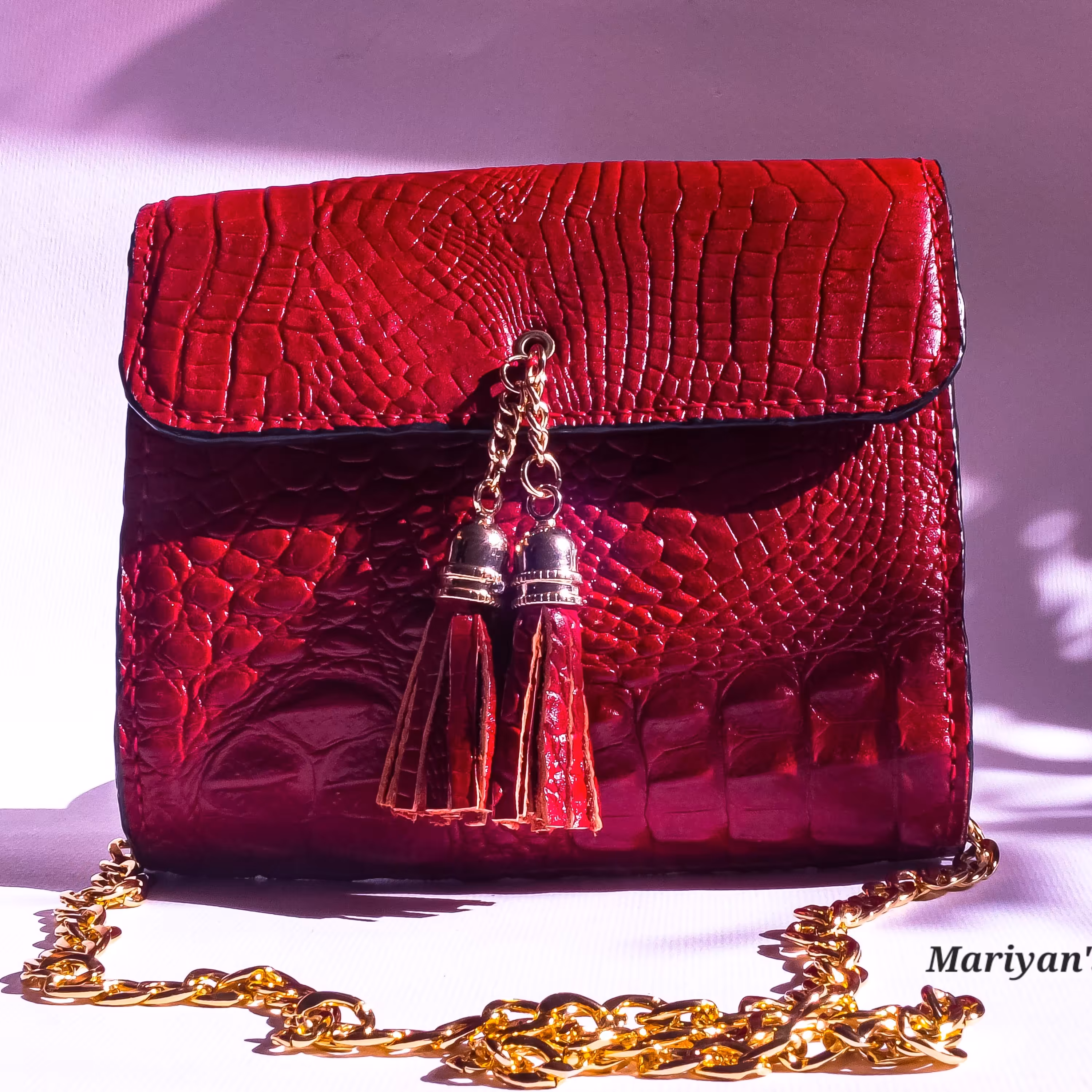 کیف دوشی زنانه چرمی دست دوز