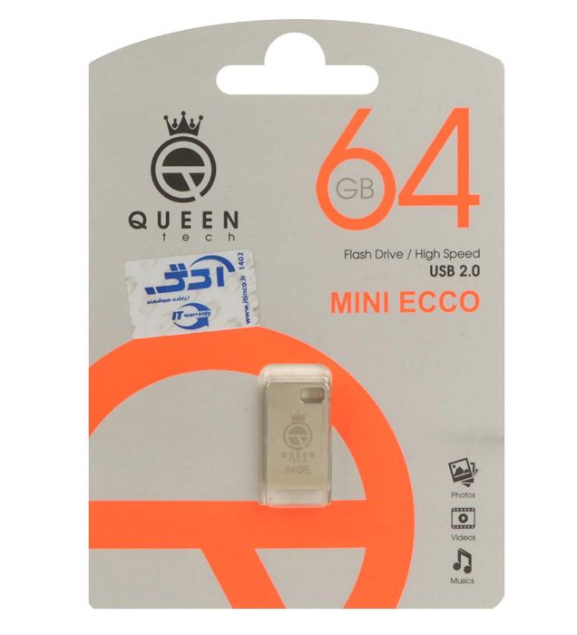 فلش مموری کوئین مدل Mini Ecco USB 2.0 ظرفیت 64 گیگابایت