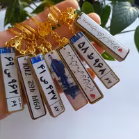 جاکلیدی پلاک ماشین سرکلیدی  یا جاسوئیچی  پشت و رو پلاک و جمله دلخواه