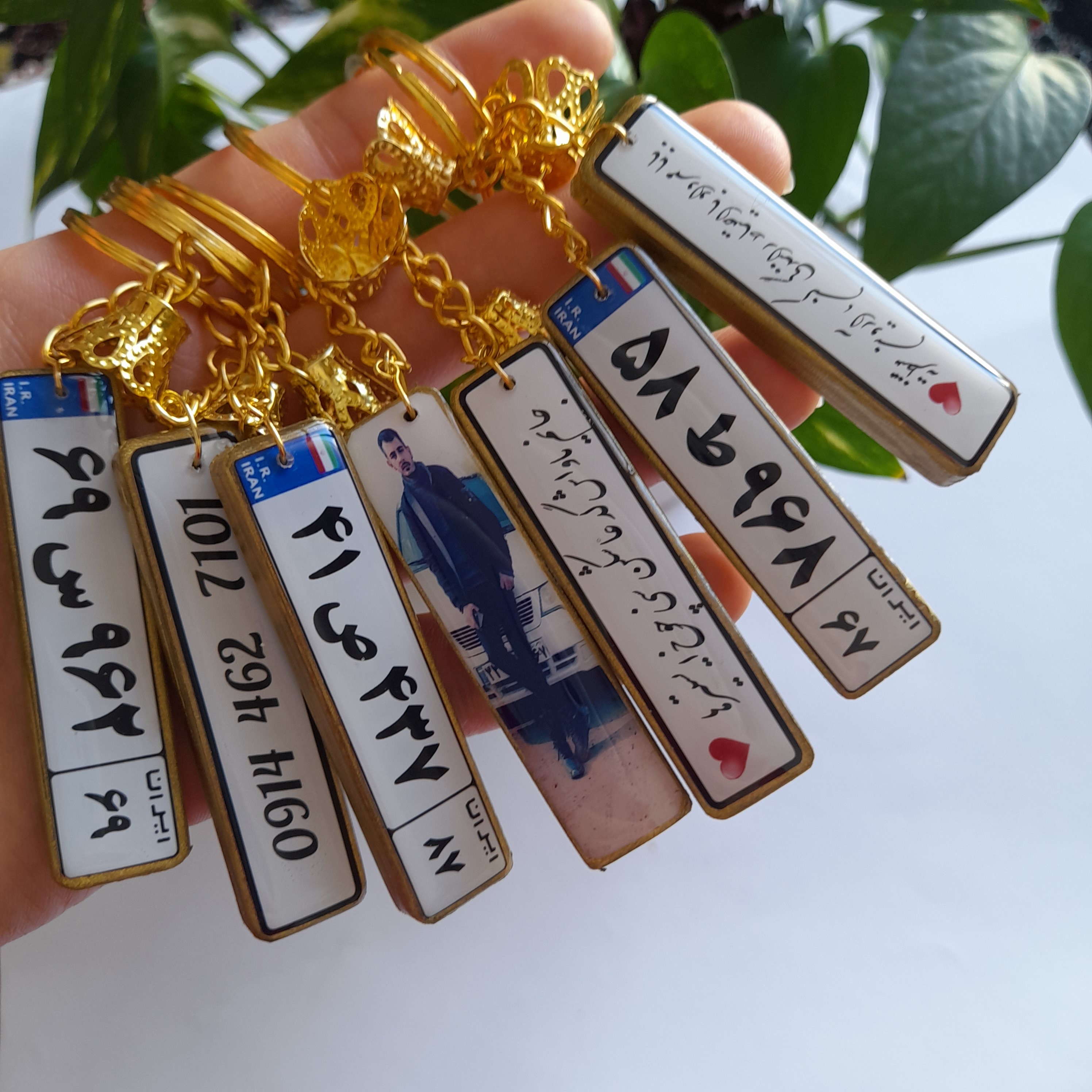 جاکلیدی پلاک ماشین سرکلیدی  یا جاسوئیچی  پشت و رو پلاک و جمله دلخواه