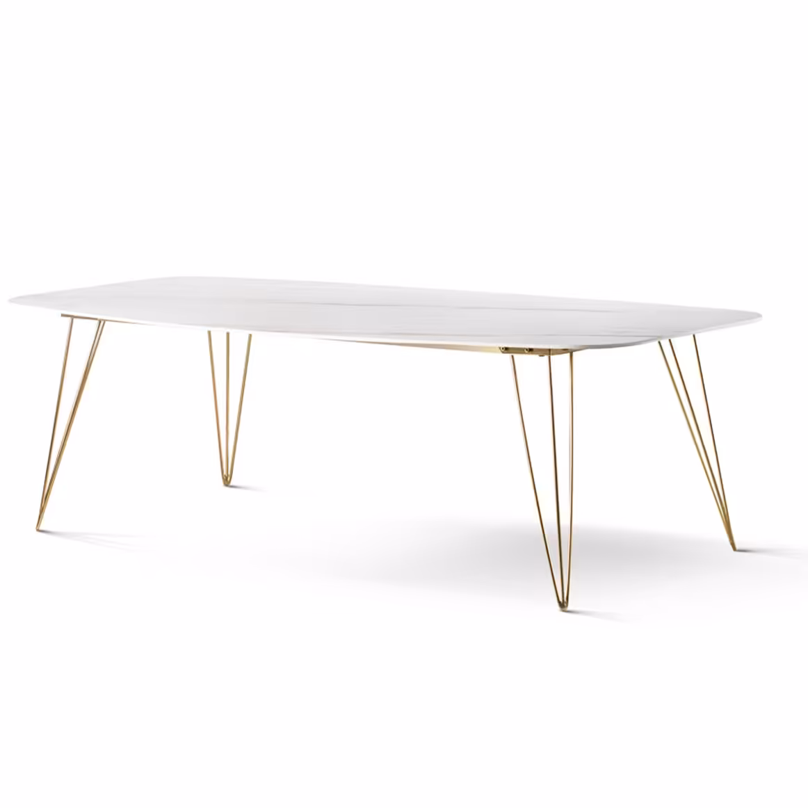 میز ناهارخوری 8 نفره سان هوم رویه سرامیکی پایه آبکاری شده مدل W1205XL