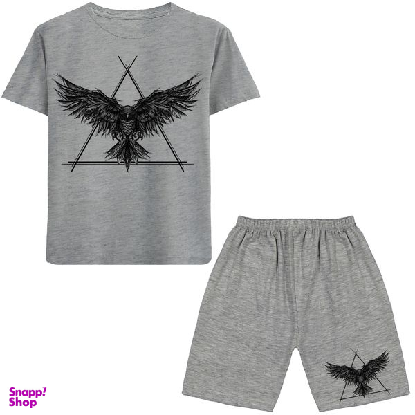 ست تیشرت و شلوارک پسرانه مدل کلاغ کد N228