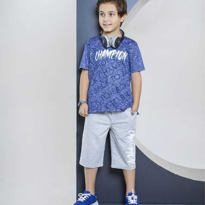 تیشرت شلوارک اسپرت نخ پنبه (7 تا 14 سال)