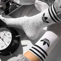 جوراب ساقدار آدیداس سه خط کش انگلیسی نخ پنبه اسپرت فری سایز