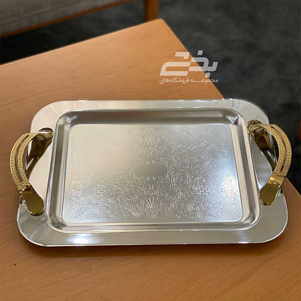سینی متوسط استیل طلایی