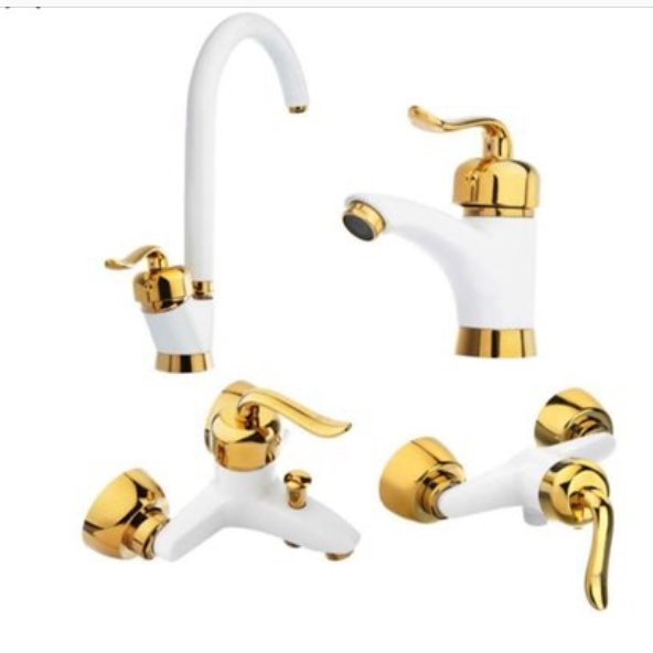 ست شیر سفید طلایی مدل G-15