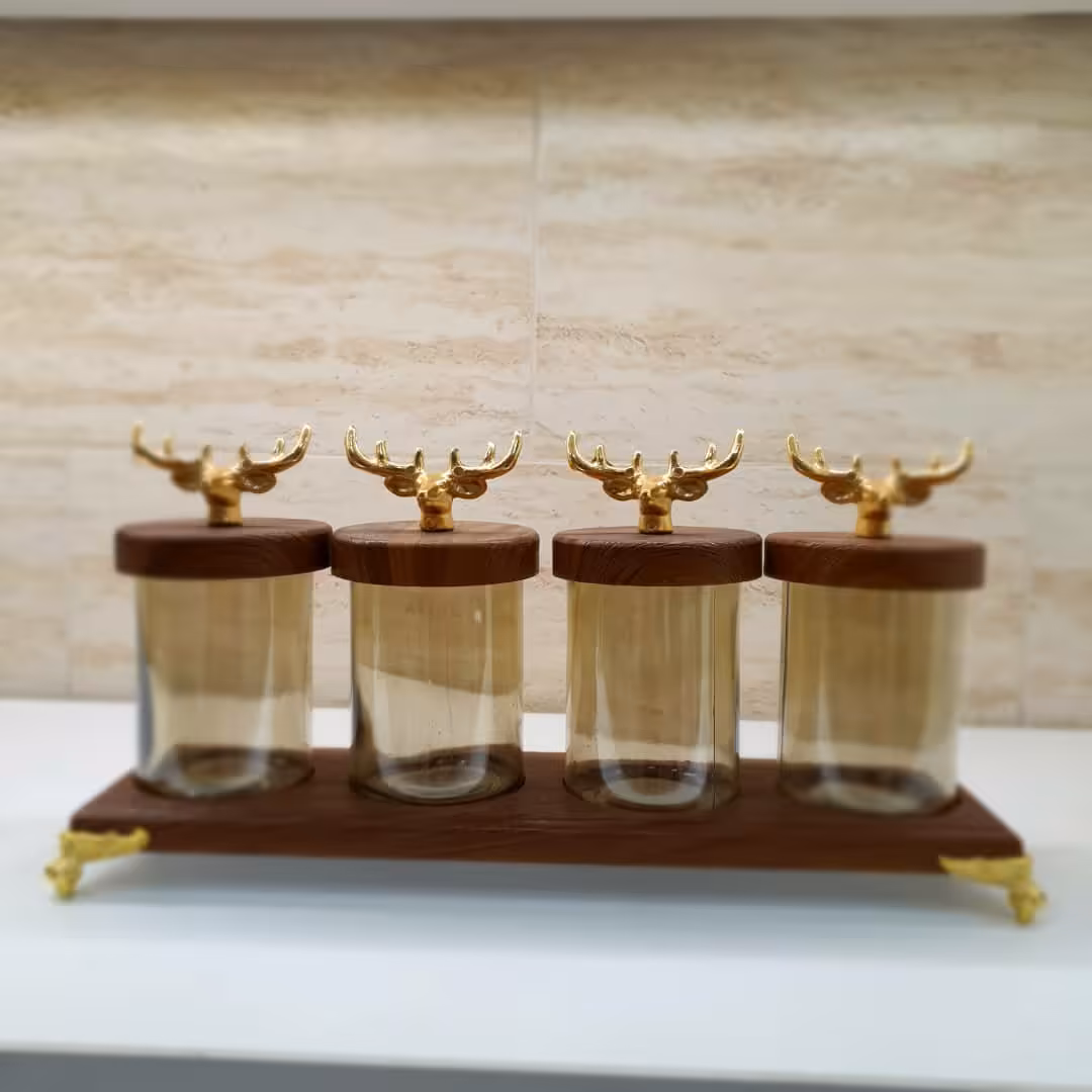 ادویه 4 پارچه طرح چوب گوزنی