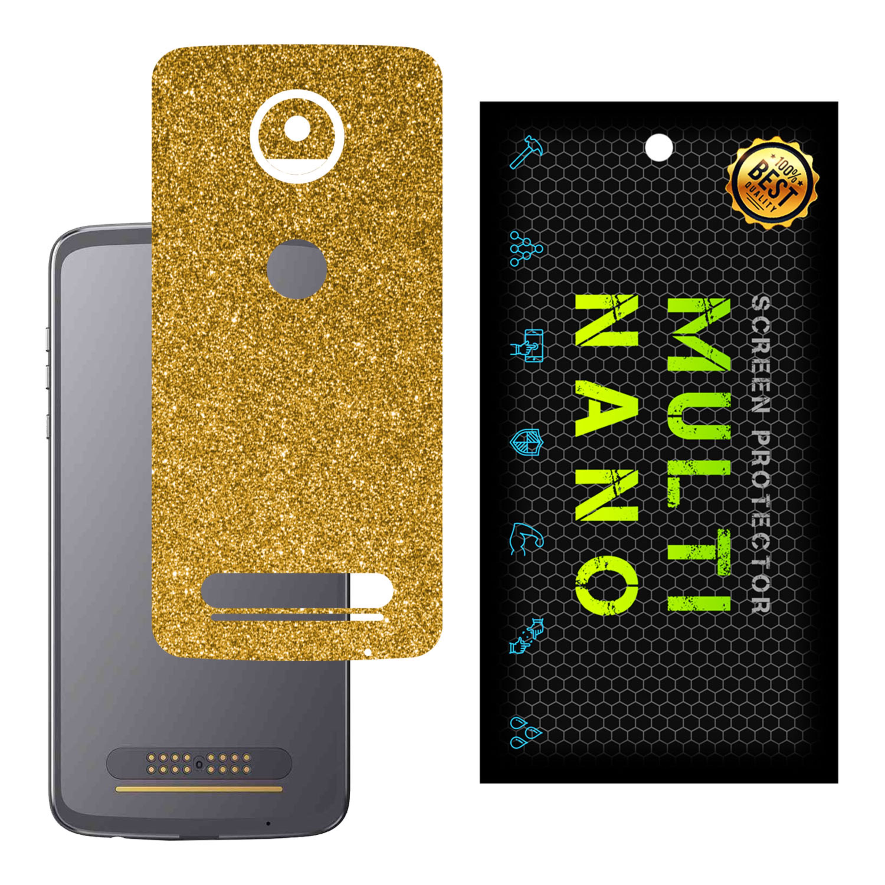 برچسب پوششی MultiNano مدل X-G1F-Gold برای پشت موبایل موتورولا Moto Z2 Play