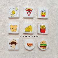 مگنت سفالی یخچالی طرح فست فودی