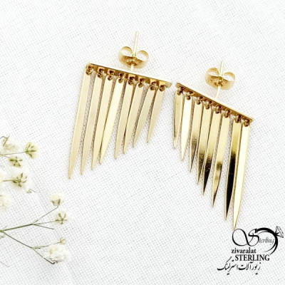 گوشواره مجلسی طرح طلا برند ژوپینگ کد 15609