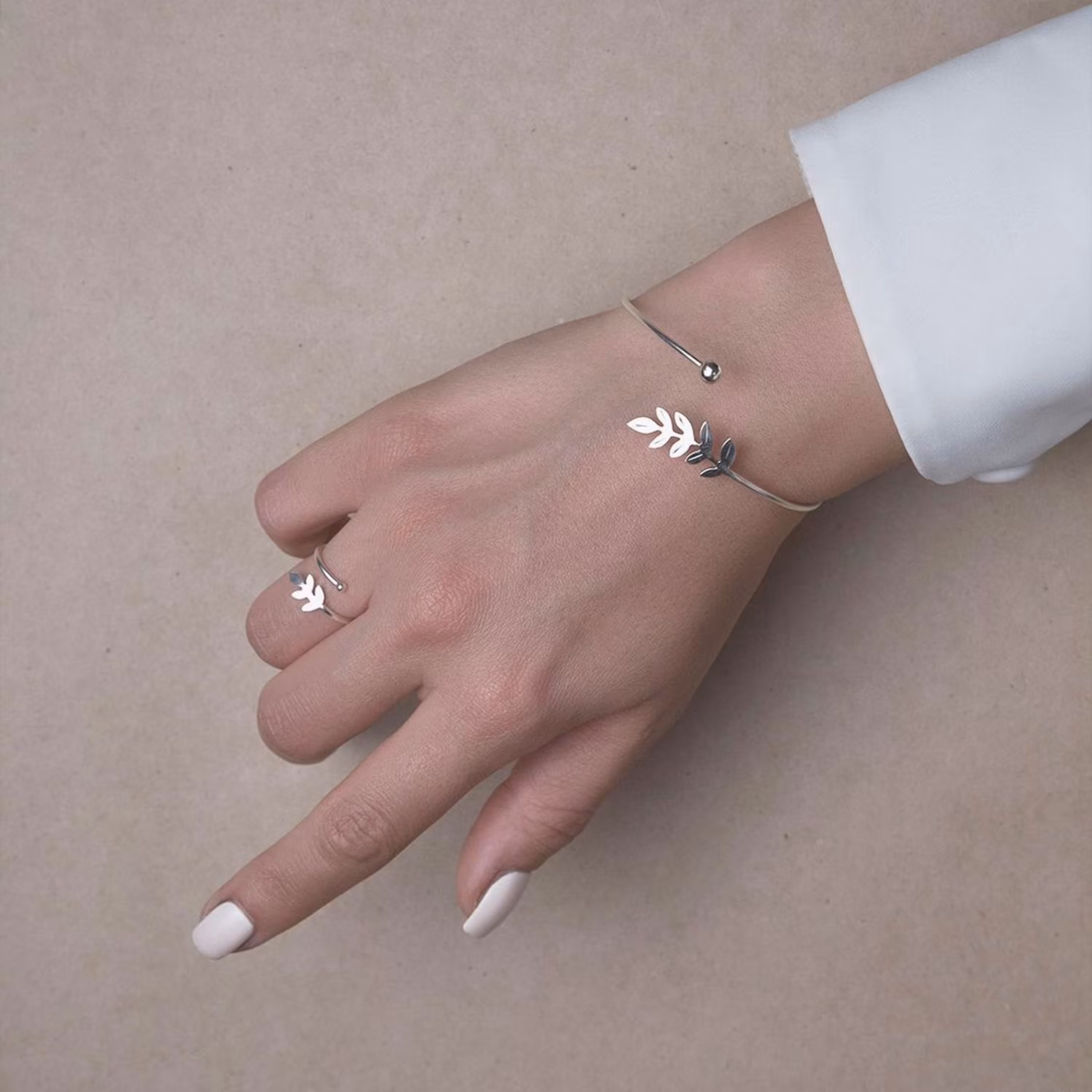 دستبندنقره  زنانه طرح گندم  