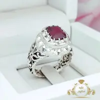 انگشتر دست ساز مردانه یاقوت سرخ  (کد 1315)