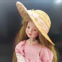 عروسک سرامیکی دست ساز  با لباس صورتی 50 سانتی 