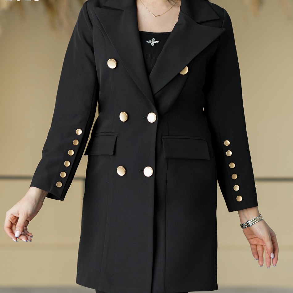 مانتو کتی دکمه طلایی