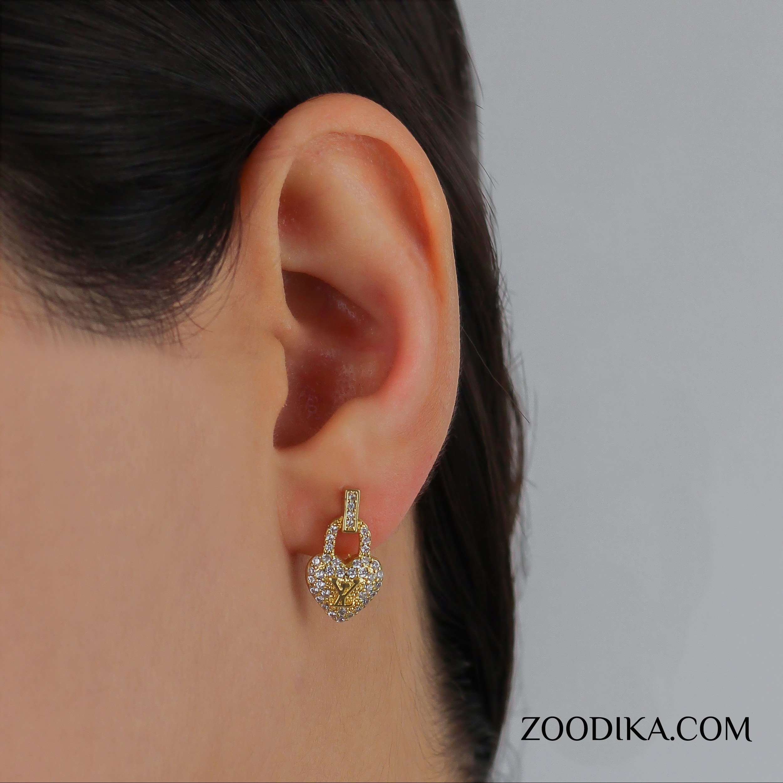 گوشواره استیل مدل قلب رنگ ثابت ضد حساسیت AAC-237