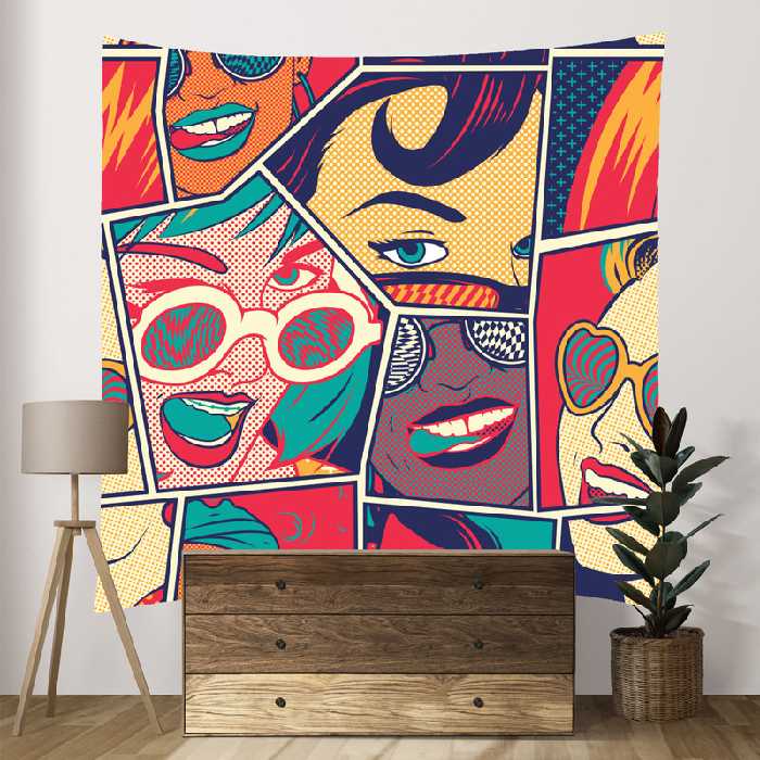 پوستر پارچه ای فیانی طرح بکدراپ GRAFFITI کد F20