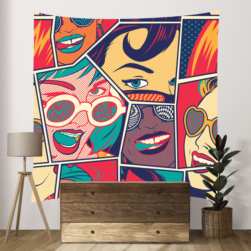 پوستر پارچه ای فیانی طرح بکدراپ GRAFFITI کد F20