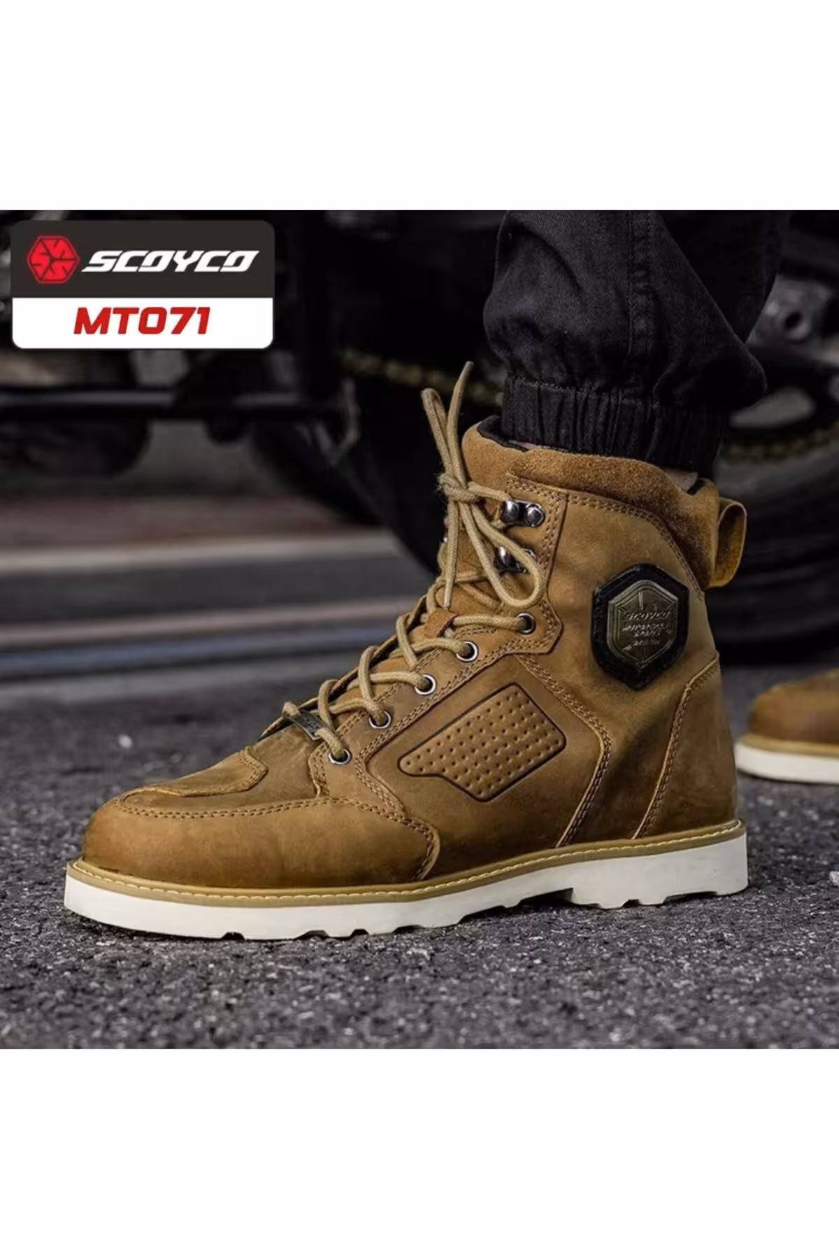 کفش و بوت موتورسیکلت MT071 BROWN پوتین اورجینال Scoyco