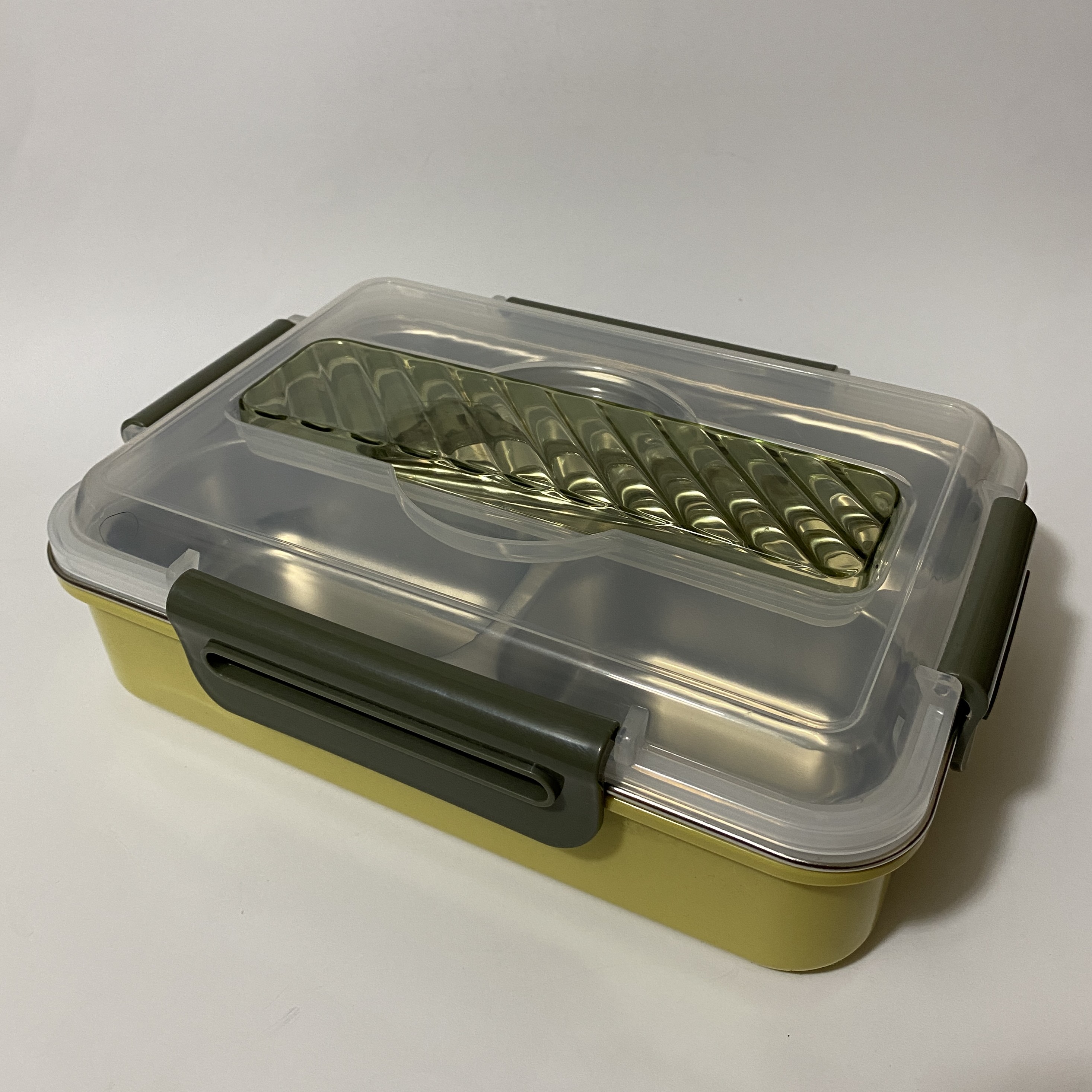 لانچ باکس مدل دو طبقه کد 379 رنگ زرد