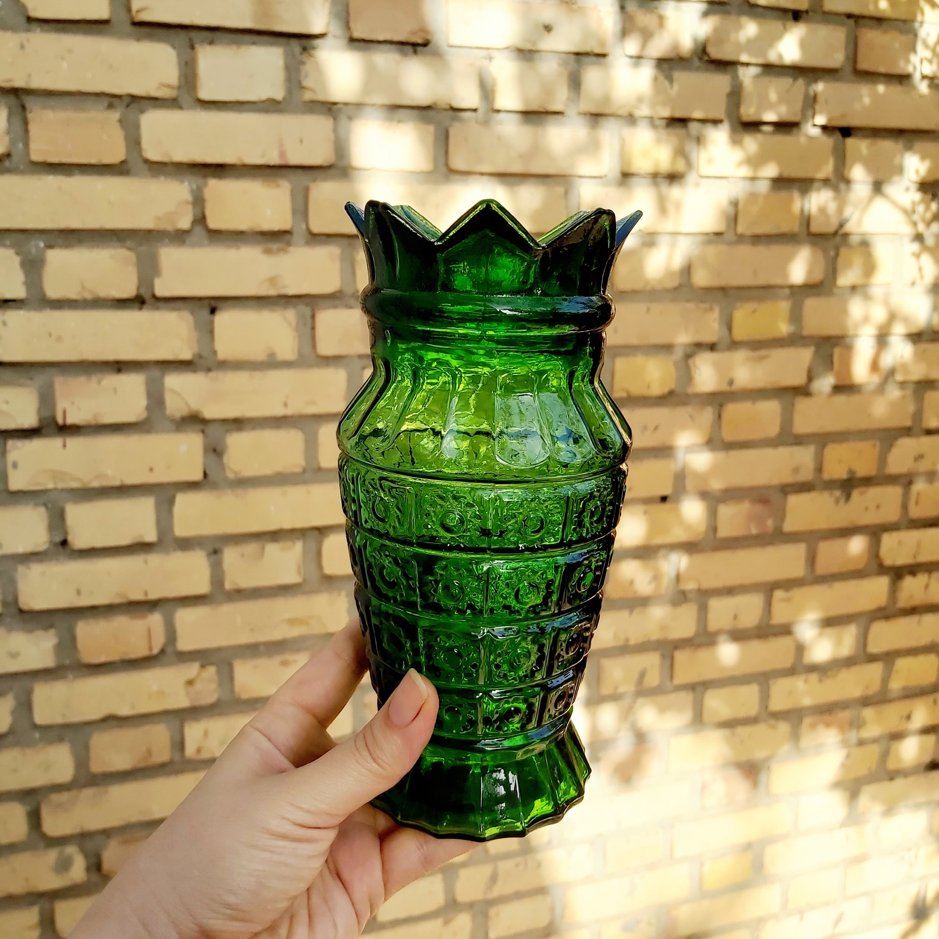 گلدان بلور سبز