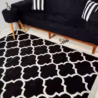 گلیم فرش ساوین طرح 4045 رنگ مشکی سایز 1.5 در 2.25