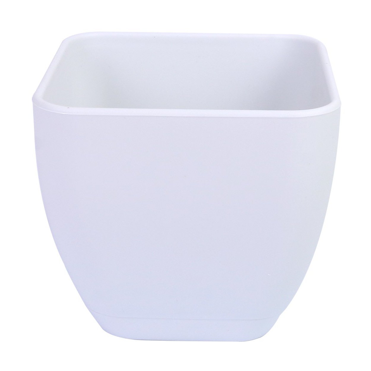 گلدان پلیمری مربع مهرنی سایز 15 رنگ سفید استخوانی 10215