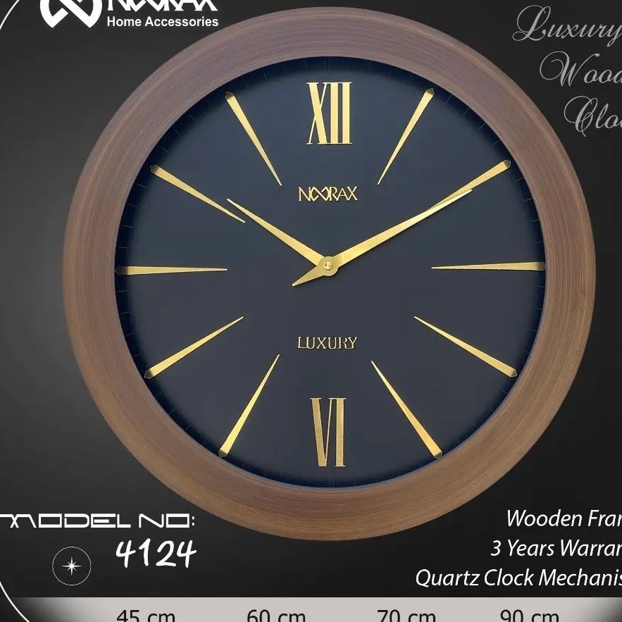 ساعت دیواری چوبی(واناچای) 2123 زمینه مشکی  قطر 70 قابل سفارش  زمینه طوسی و سفید ( هزینه ارسال به صورت پس کرایه می باشد)