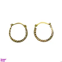 گوشواره طلا 18 عیار زنانه طرح حلقه ای تراش دار کد 546