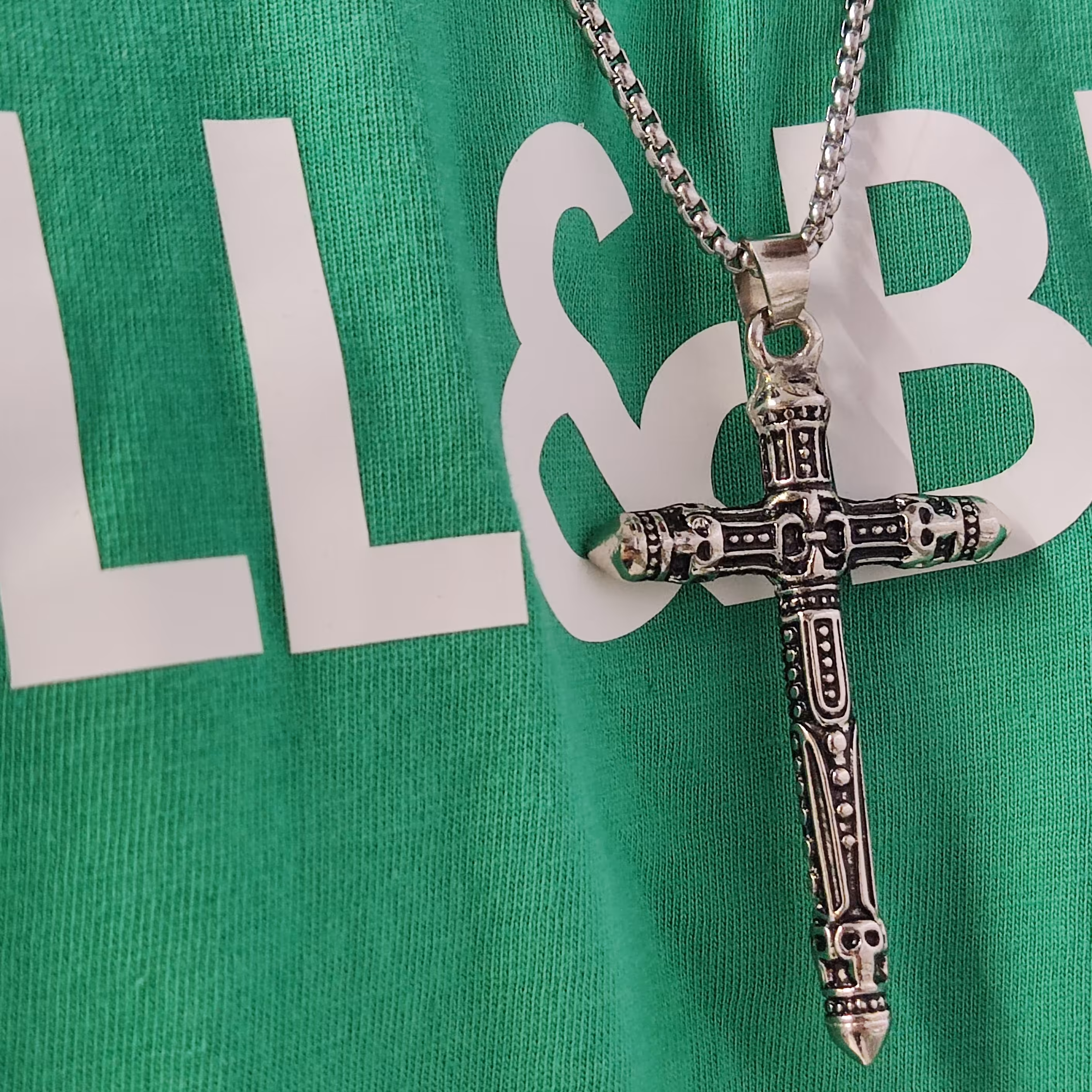 گردنبند صلیب دورو گرد