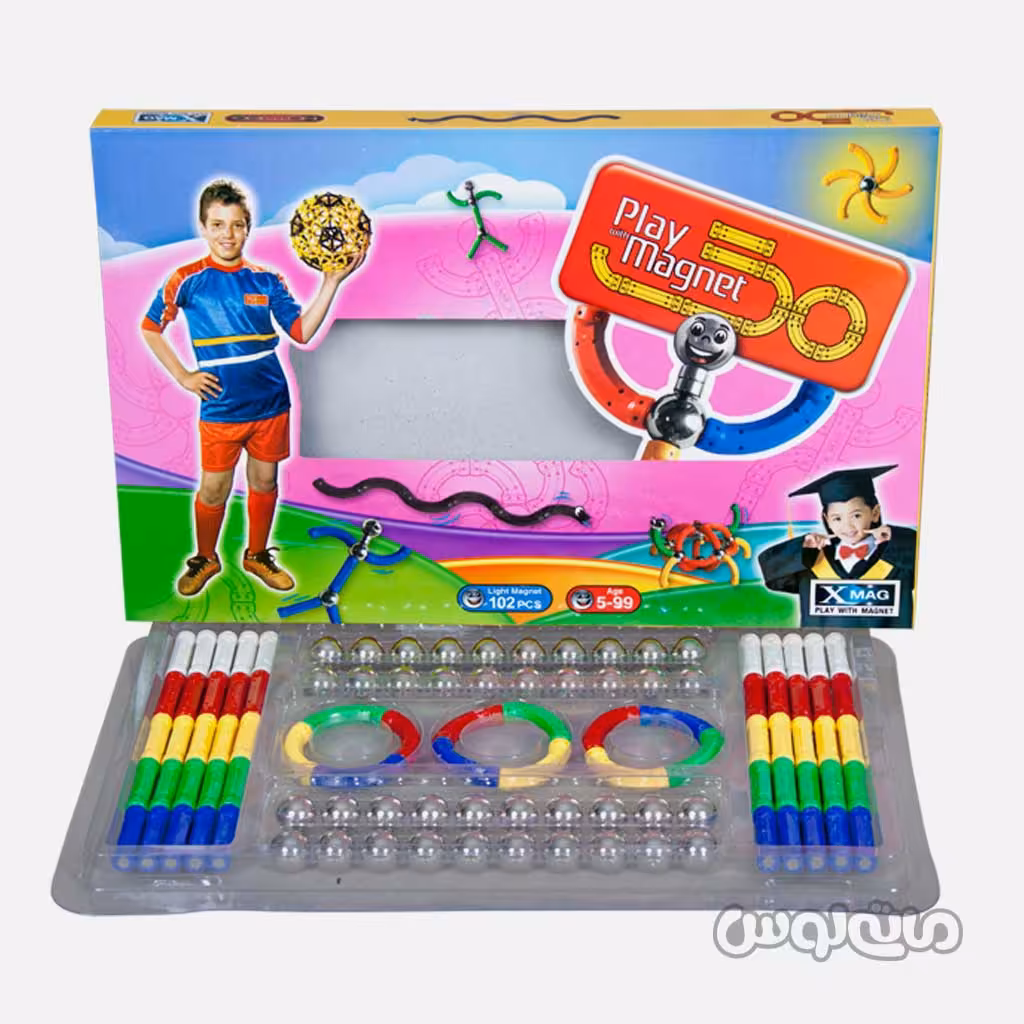 ساختنی مغناطیس سبک خمیده جدید 102 قطعه بازی با مغناطیس


